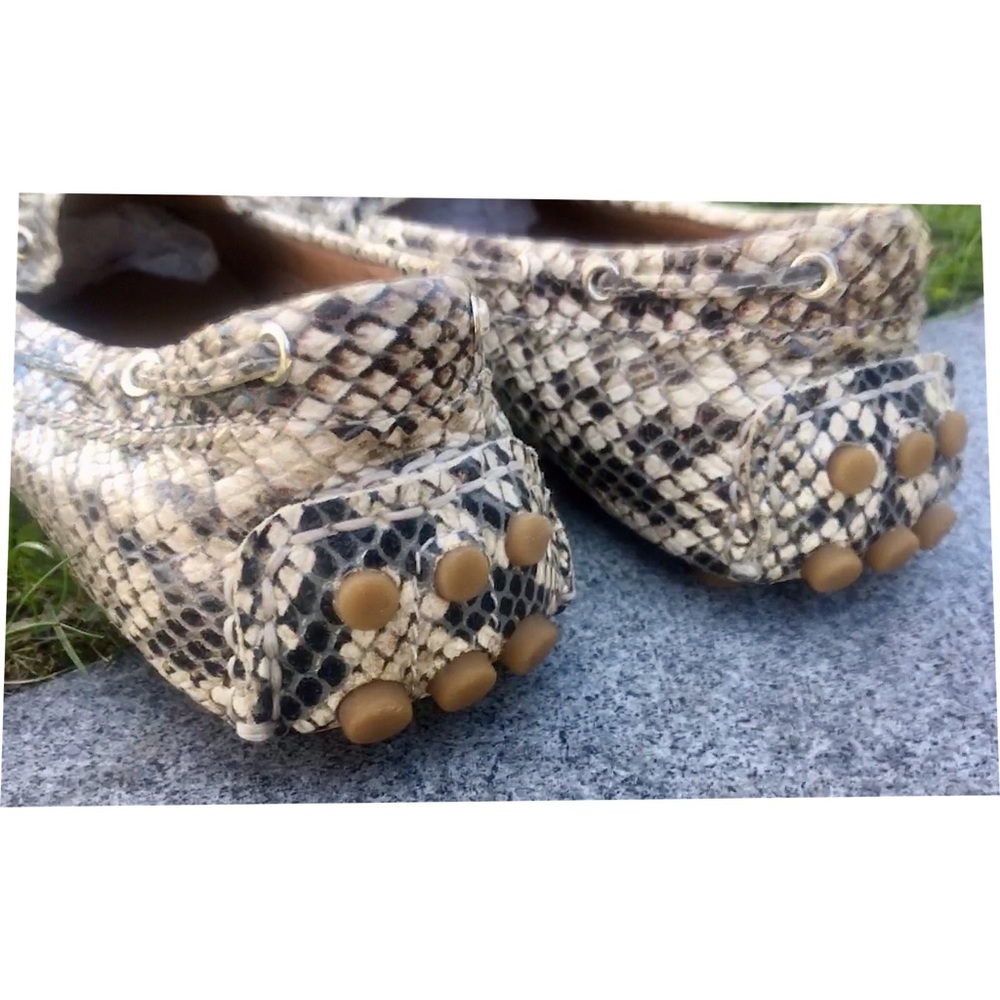 COACH Snakeskin Leather Driving Loafer NEW Sz7 - Picture 2 of 8